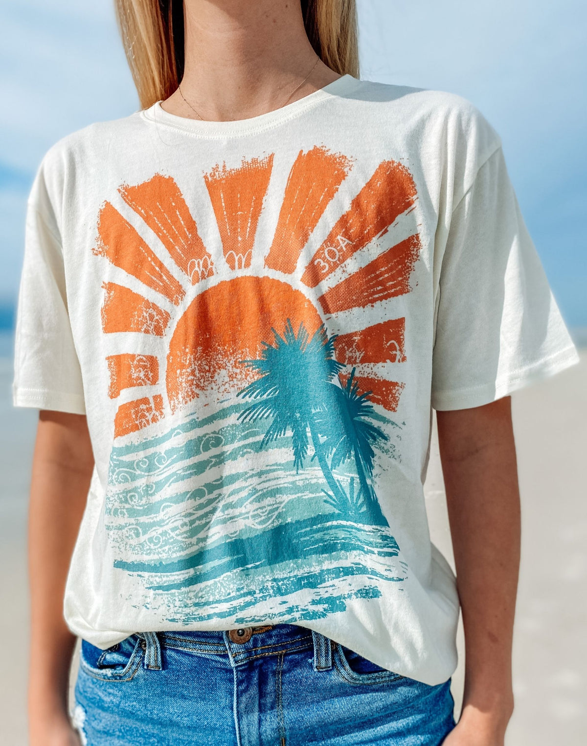 beach design retro t-shirt