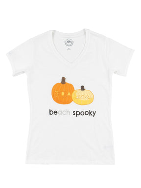 Beach Spooky Skeletons V-Neck T-Shirt