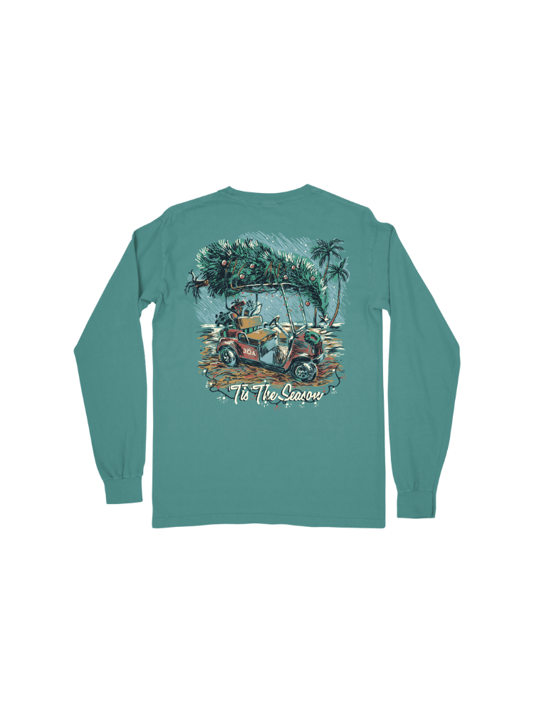 30A Golf Cart Christmas Long Sleeve T-Shirt - 30A Gear - men tee