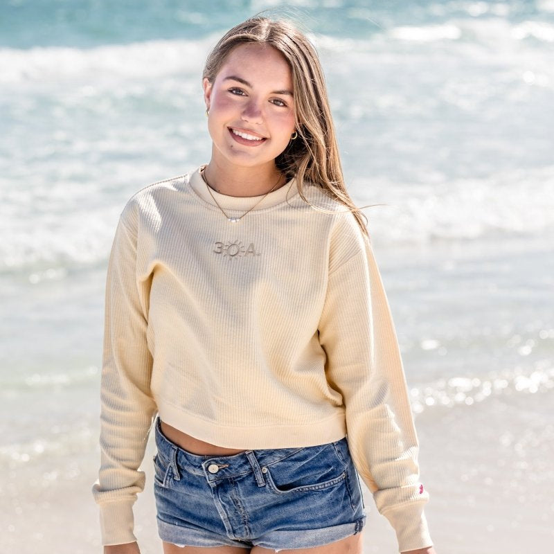 30A Logo W Timber Crop Crew - 30A Gear - women fleece