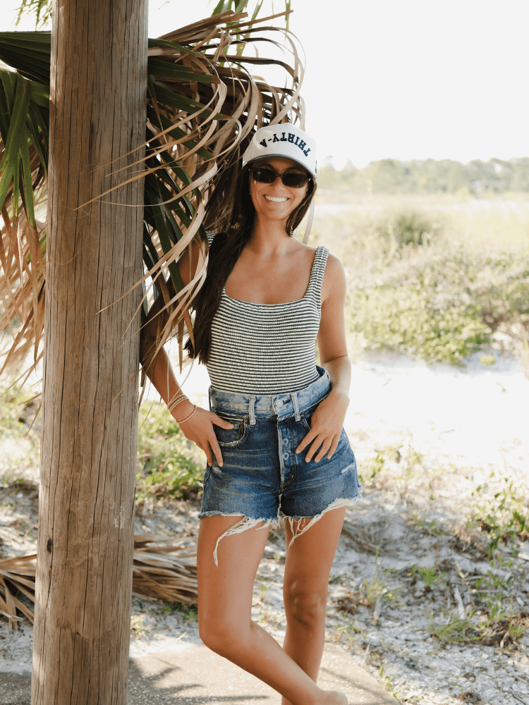 hat gear 30A Upside Down Arch Trucker Hat Navy