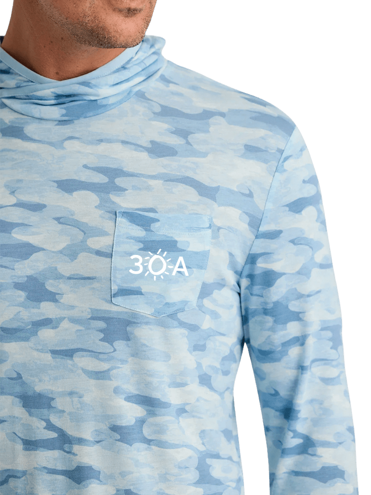 30A Wordmark Free Fly Men's Bamboo Lightweight Hoodie - 30A Gear - men outerwear