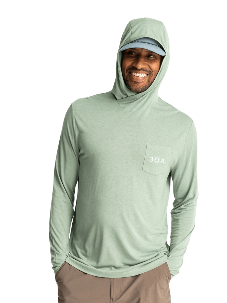 30A Wordmark Free Fly Men's Bamboo Lightweight Hoodie - 30A Gear - men outerwear