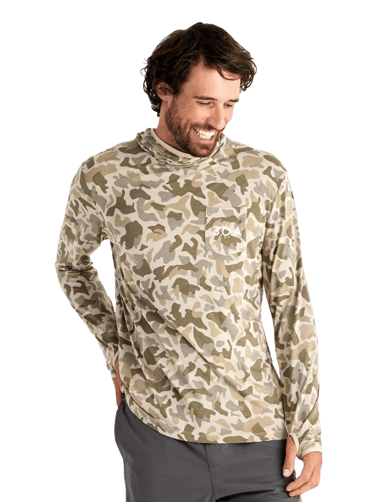 30A Wordmark Free Fly Men's Bamboo Lightweight Hoodie - 30A Gear - men outerwear