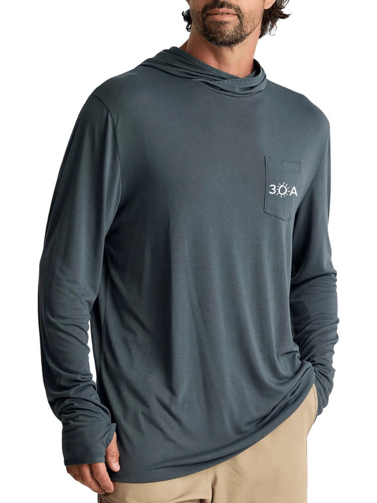 30A Wordmark Free Fly Men's Bamboo Lightweight Hoodie - 30A Gear - men outerwear