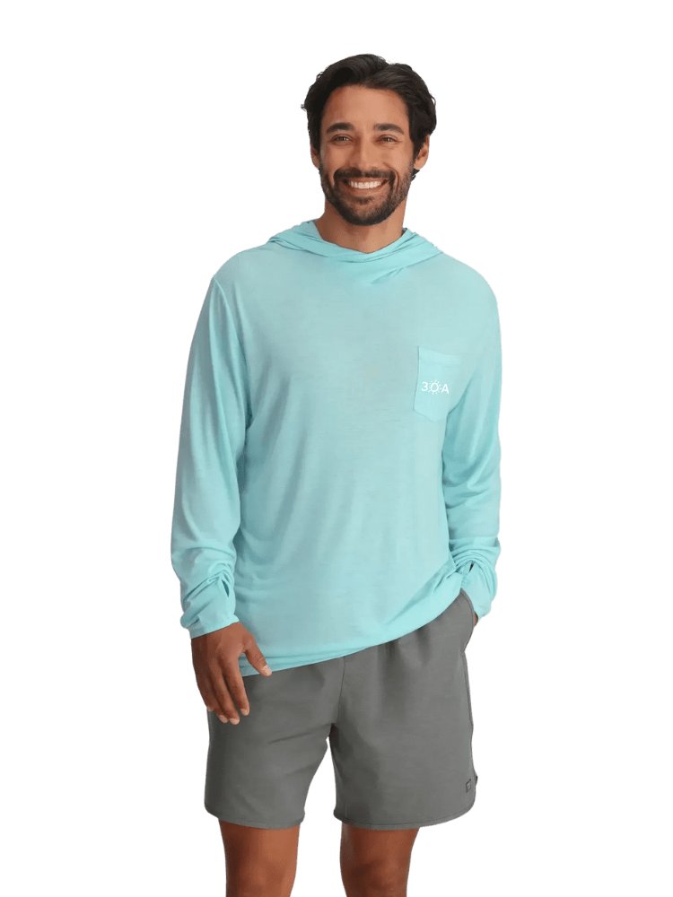 30A Wordmark Free Fly Men's Bamboo Lightweight Hoodie - 30A Gear - men outerwear