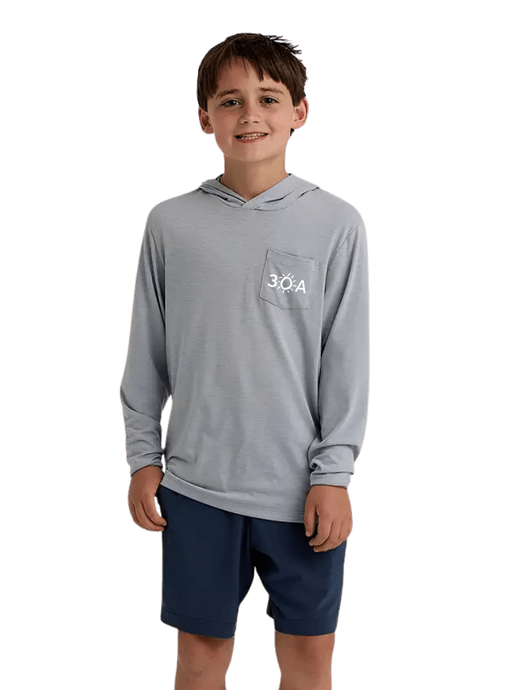 30A Wordmark Free Fly Youth Bamboo Shade Hoodie - 30A Gear - youth outerwear