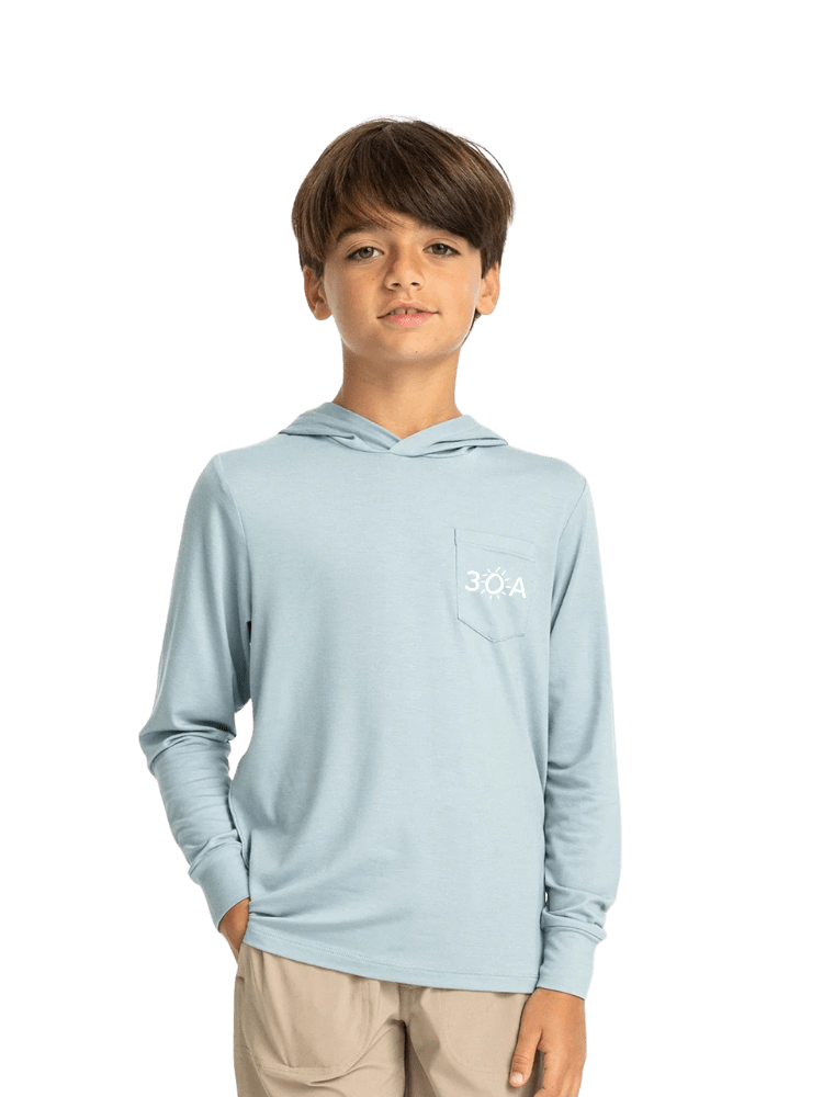 30A Wordmark Free Fly Youth Bamboo Shade Hoodie - 30A Gear - youth outerwear