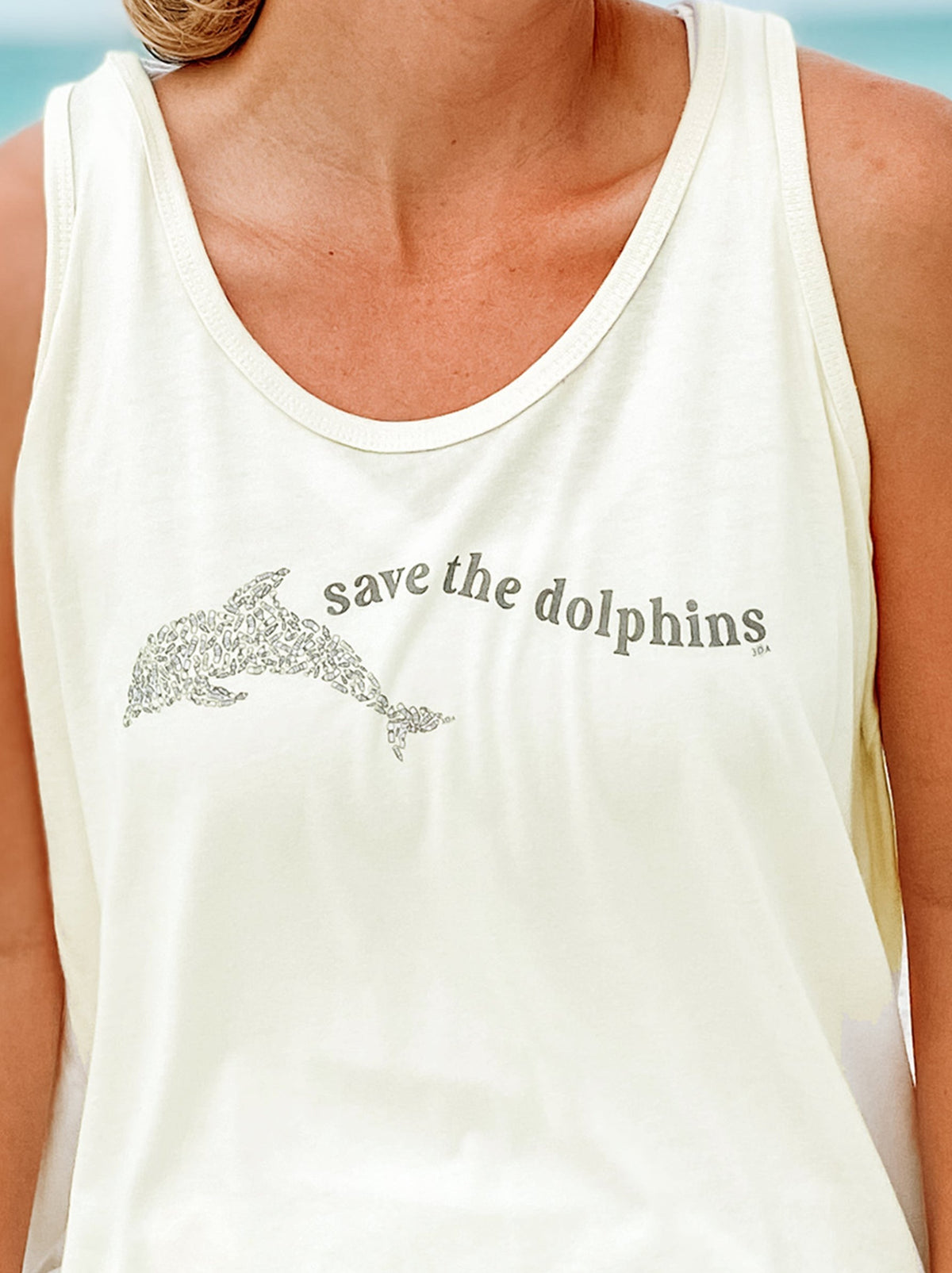 Save The Dolphins Wave Racer Tank Top