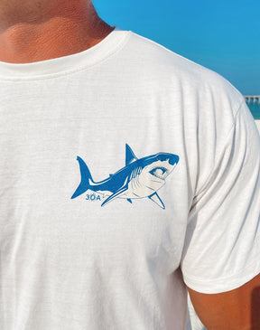 white shark t-shirt short sleeve