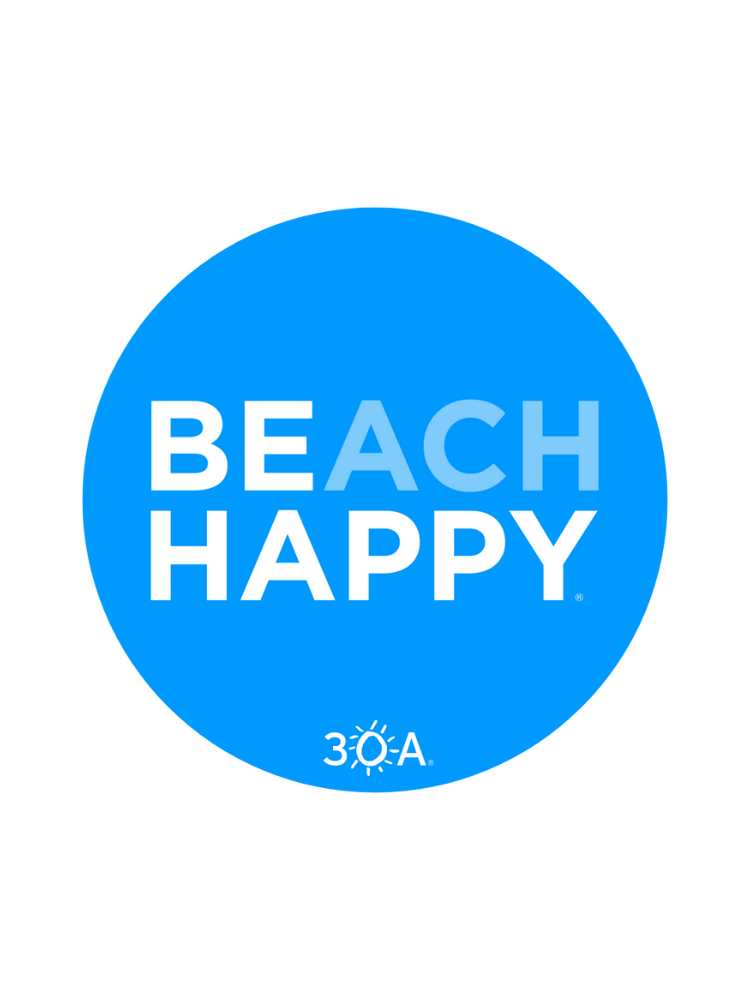 Beach Happy Circle Logo Sticker - 30A Gear - novelty sticker