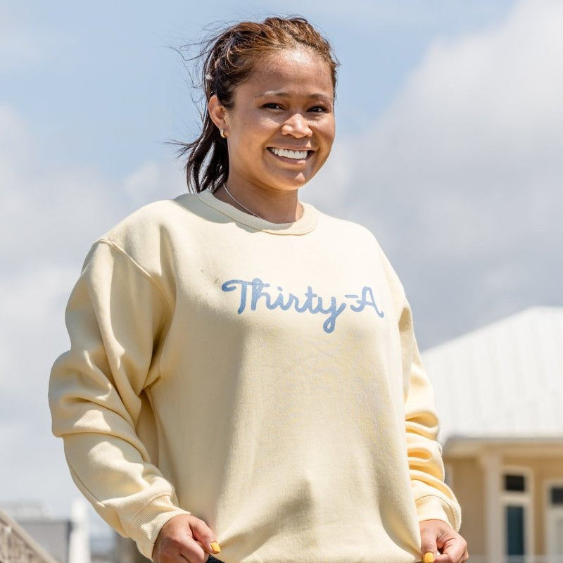 Thirty A Script Garment Dyed Crew - 30A Gear - Unisex Fleece