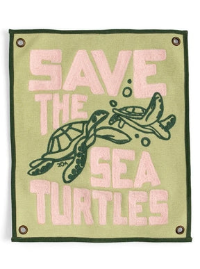 30A Save The Turtles Embroidered Canvas Flag