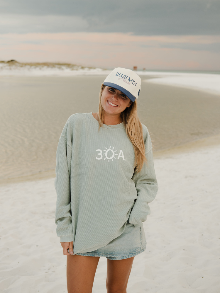 30A Wordmark Logo Charles River Corded Crew Sweatshirt