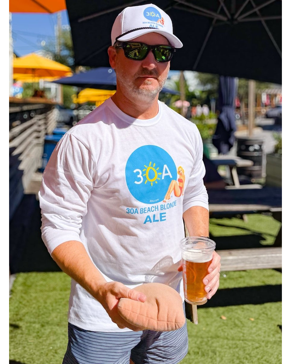30A Beach Blonde Ale Logo Recycled Long Sleeve T-Shirt - 30A Gear - men tee