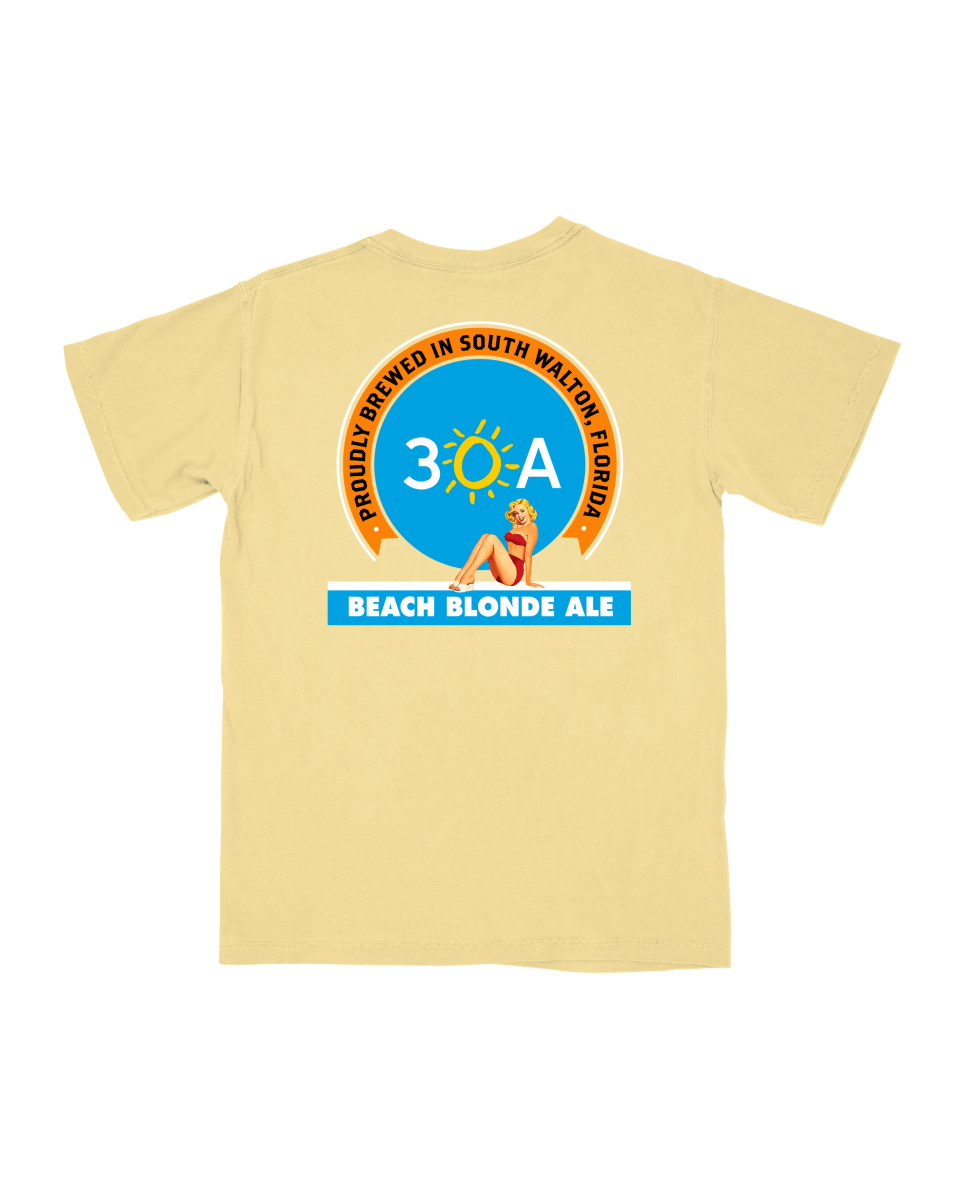 30A Beach Blonde Beer Label T-Shirt - 30A Gear - men tee