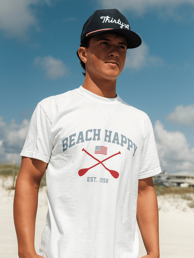 30A Beach Happy Classic Flag T-Shirt - 30A Gear - men tee