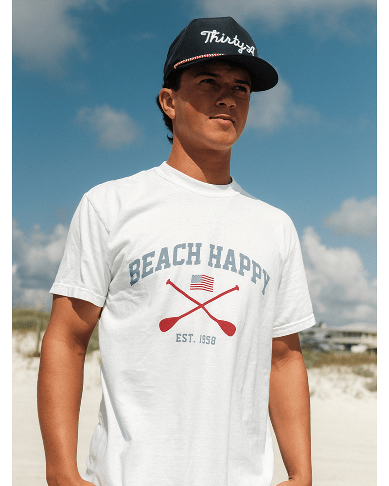 30A Beach Happy Classic Flag T-Shirt - 30A Gear - men tee