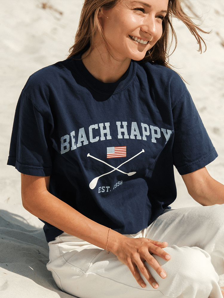 30A Beach Happy Classic Flag T-Shirt - 30A Gear - men tee