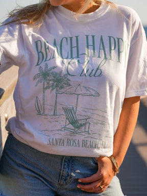 30A Beach Happy Club Coastal T-Shirt - 30A Gear - women tee