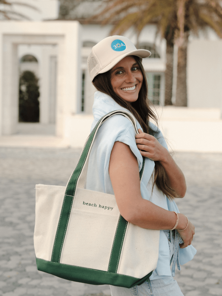 30A Beach Happy Minimalistic Boat Tote - 30A Gear - novelty bags