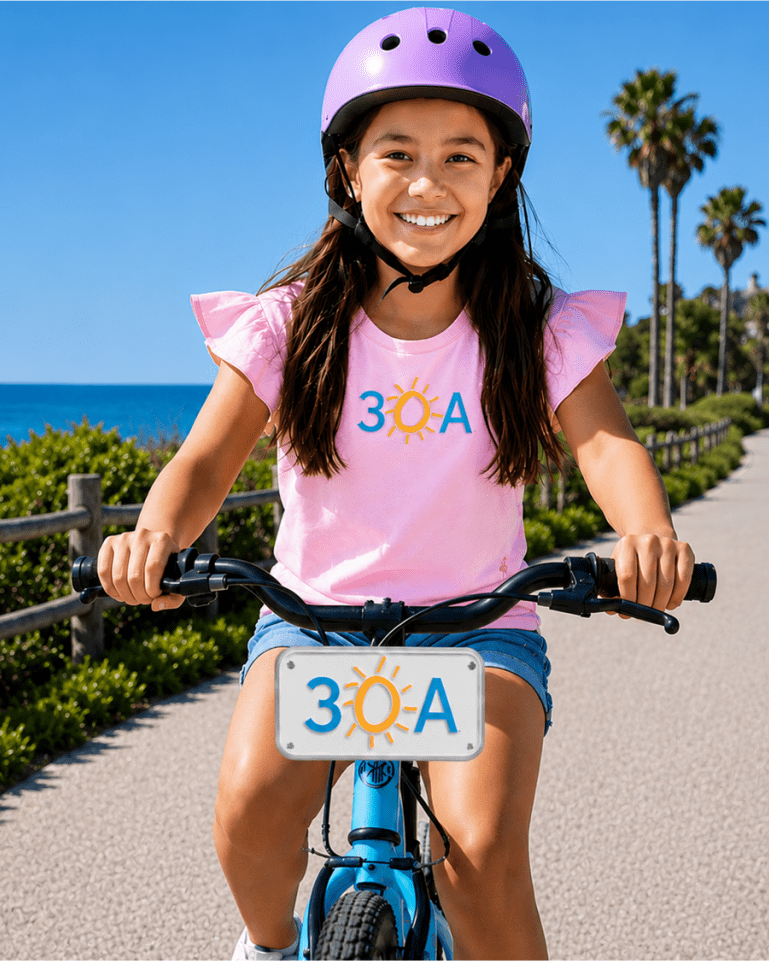 30A Bike License Plate White - 30A Gear - Bike Accessories