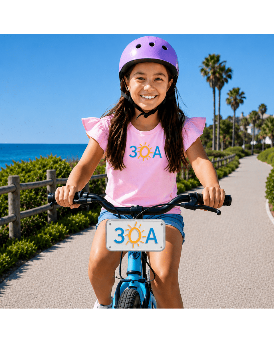 30A Bike License Plate White - 30A Gear - Bike Accessories