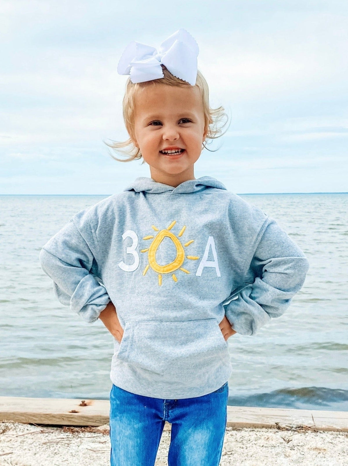 30A Block Logo Applique Youth Hoodie - 30A Gear - youth fleece