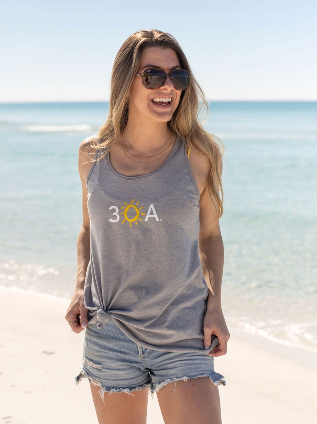 30A Block Logo Racer Tank Top - 30A Gear - women tank