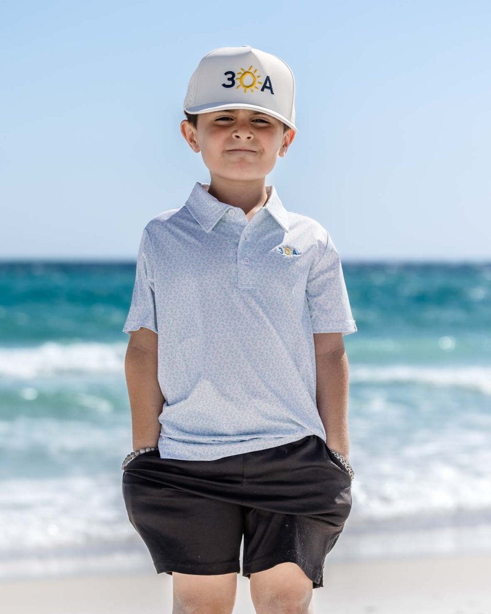 30A Kids Dover Short Sleeve Polo Anchor - 30A Gear - Kids Garb