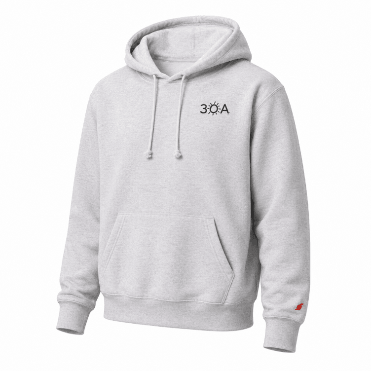 30A Logo 1636 Hoodie Ash - 30A Gear - Mens Hoodie Legacy