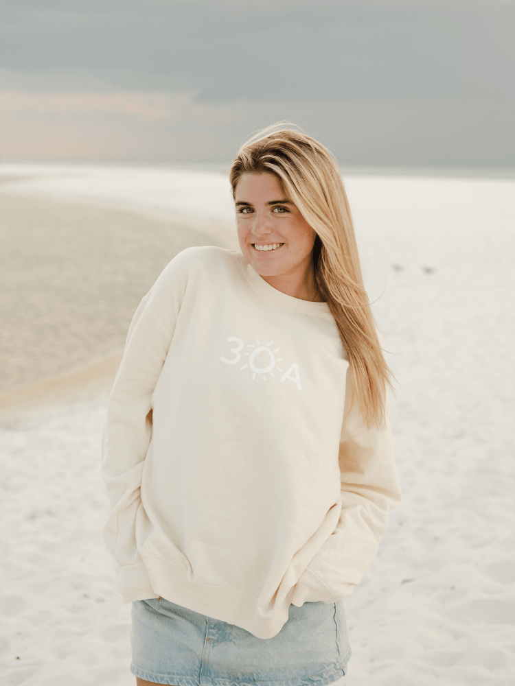 30A Logo Comfort Colors Lightweight Sweatshirt - 30A Gear - men fleece