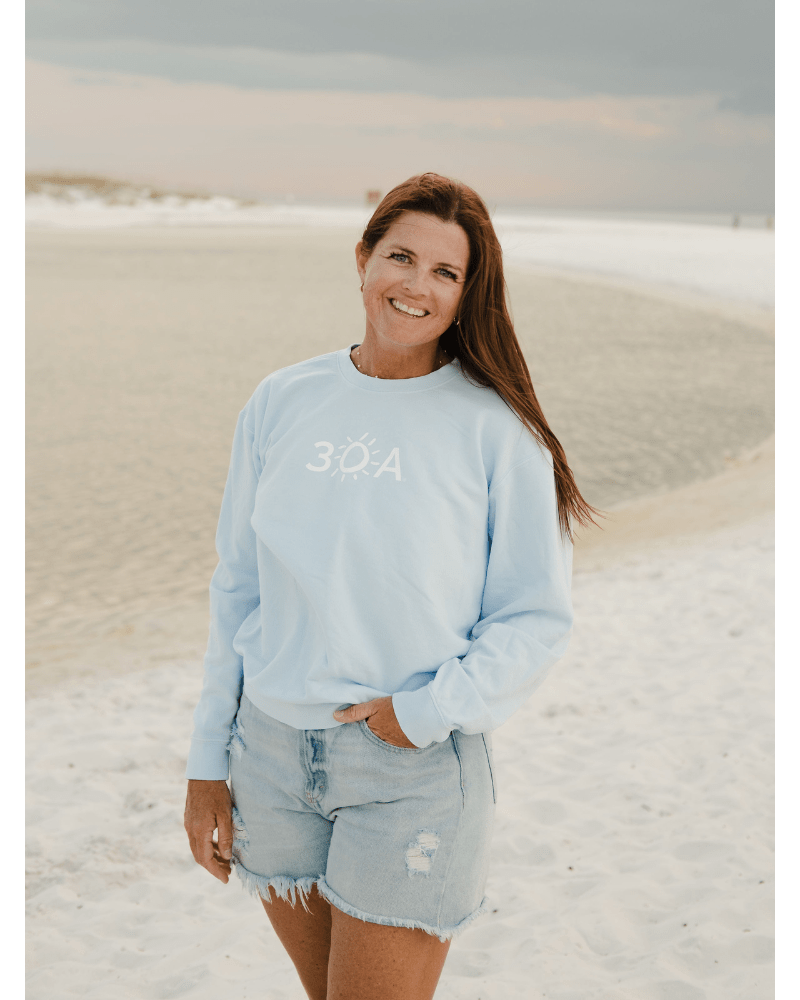 30A Logo Comfort Colors Lightweight Sweatshirt - 30A Gear - men fleece