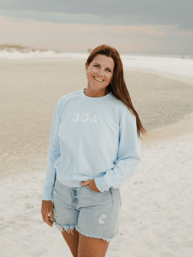 30A Logo Comfort Colors Lightweight Sweatshirt - 30A Gear - men fleece