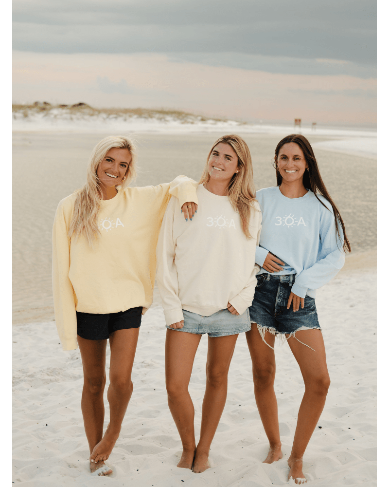 30A Logo Comfort Colors Lightweight Sweatshirt - 30A Gear - men fleece