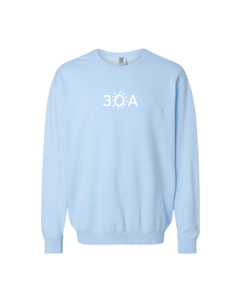 30A Logo Comfort Colors Lightweight Sweatshirt - 30A Gear - men fleece