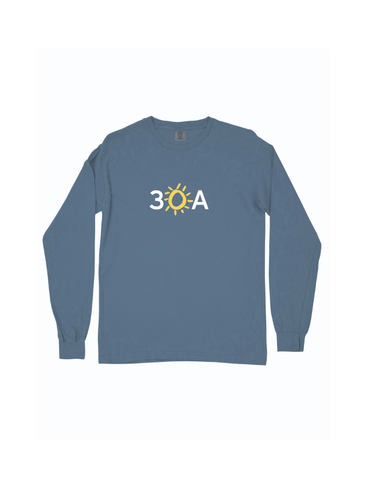 30A Logo Comfort Colors Long Sleeve T-Shirt - 30A Gear - men tee