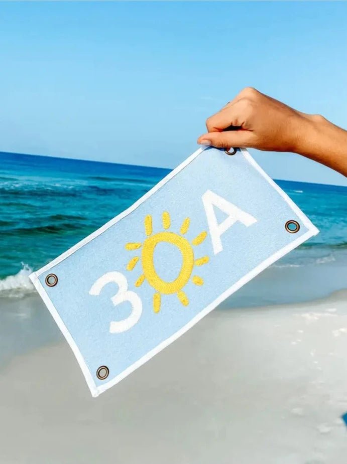 30A Logo Embroidered Canvas Flag - 30A Gear - novelty flag