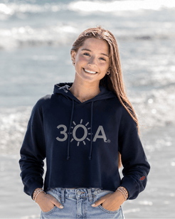 30A Logo Ladies 1636 Crop Hoodie - 30A Gear - Ladies Fleece