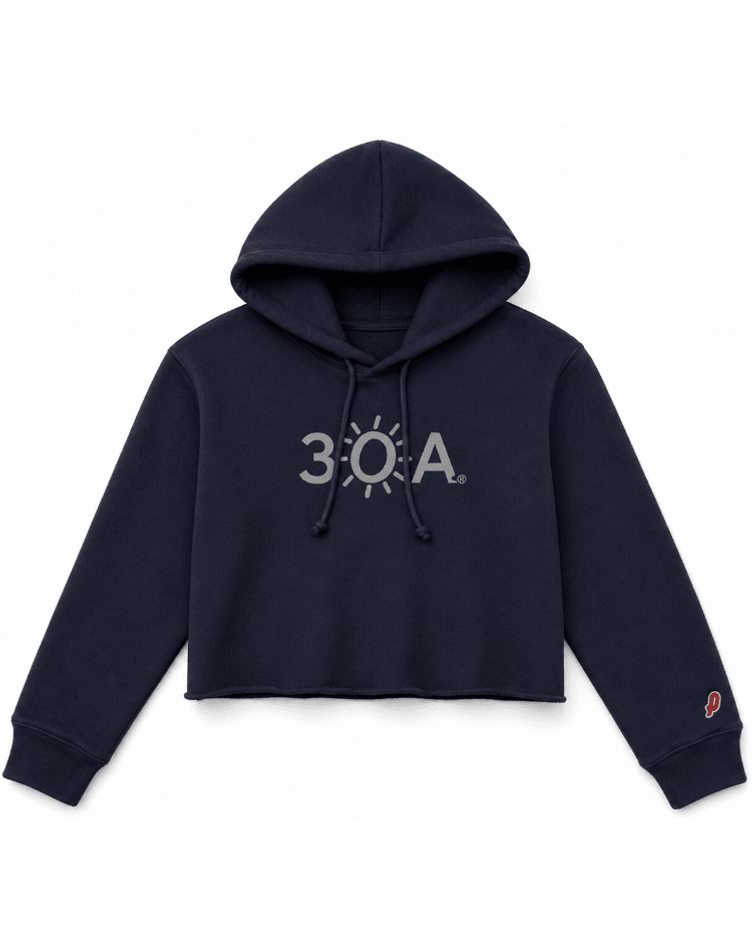 30A Logo Ladies 1636 Crop Hoodie - 30A Gear - Ladies Fleece