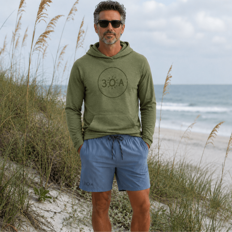 30A Logo Pebble Hoodie - 30A Gear - Mens Fleece