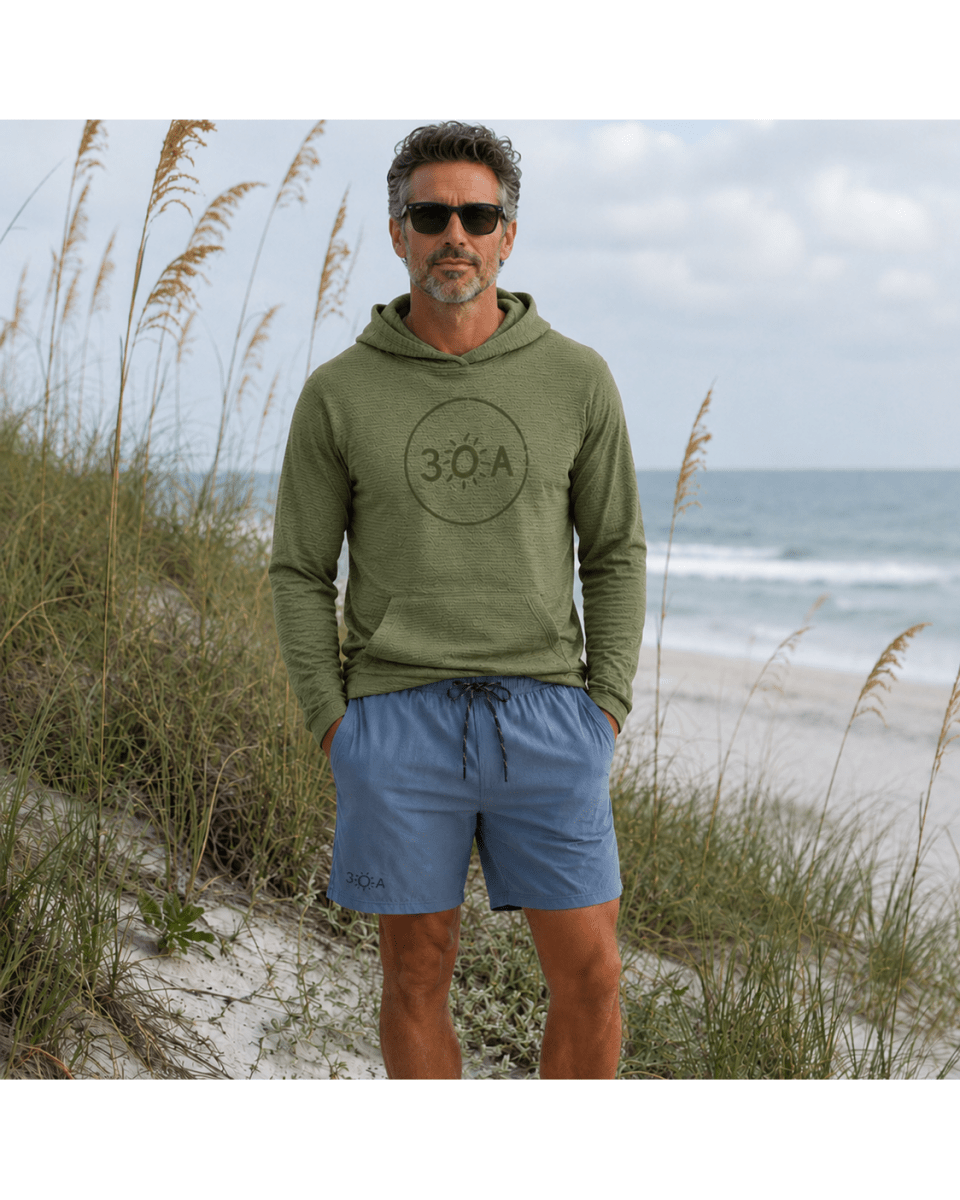 30A Logo Pebble Hoodie - 30A Gear - Mens Fleece