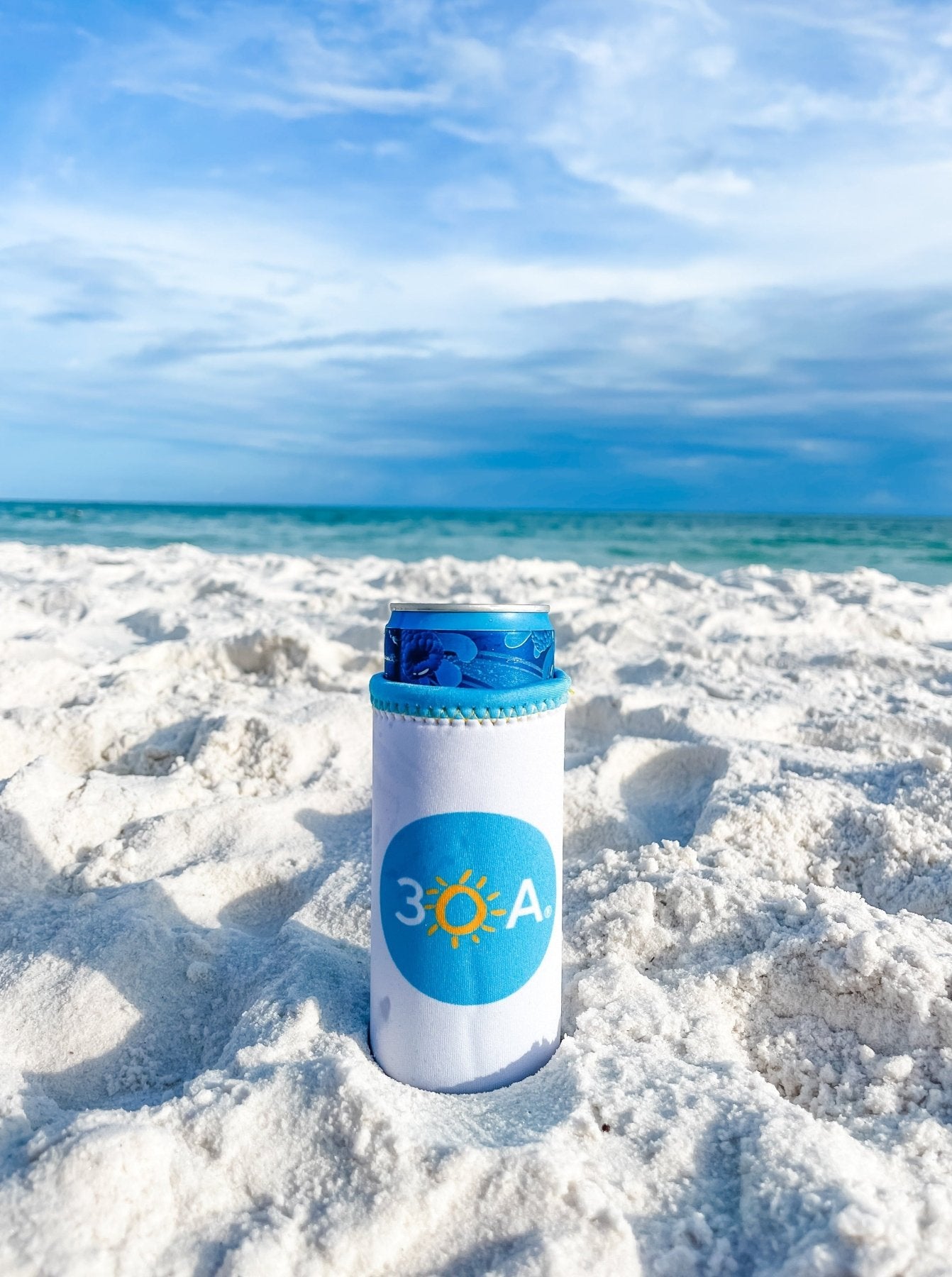 30A Logo Slim Can Cooler - 30A Gear - novelty drinkware