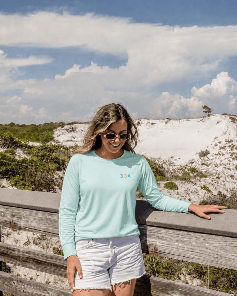 30A Logo Sundial Long Sleeve Crew - 30A Gear - Mens LS Performance