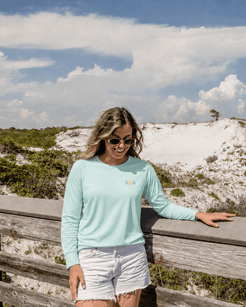 30A Logo Sundial Long Sleeve Crew - 30A Gear - Mens LS Performance