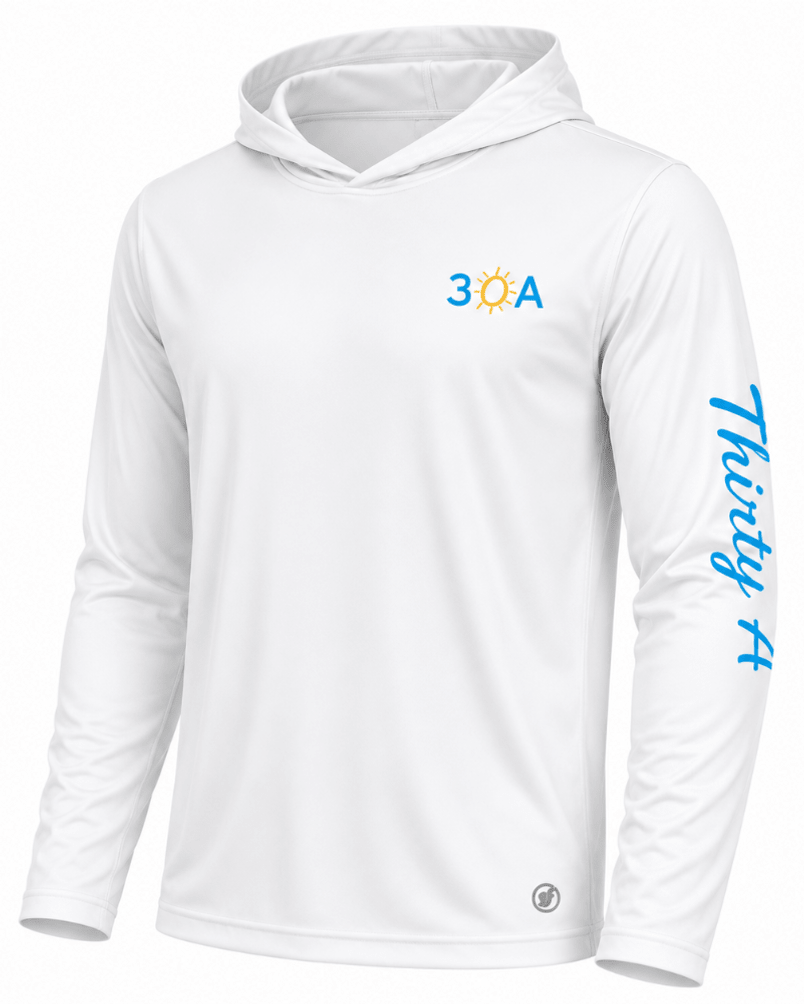 30A Logo Sundial Long Sleeve Hoodie - 30A Gear - Mens LS Performance
