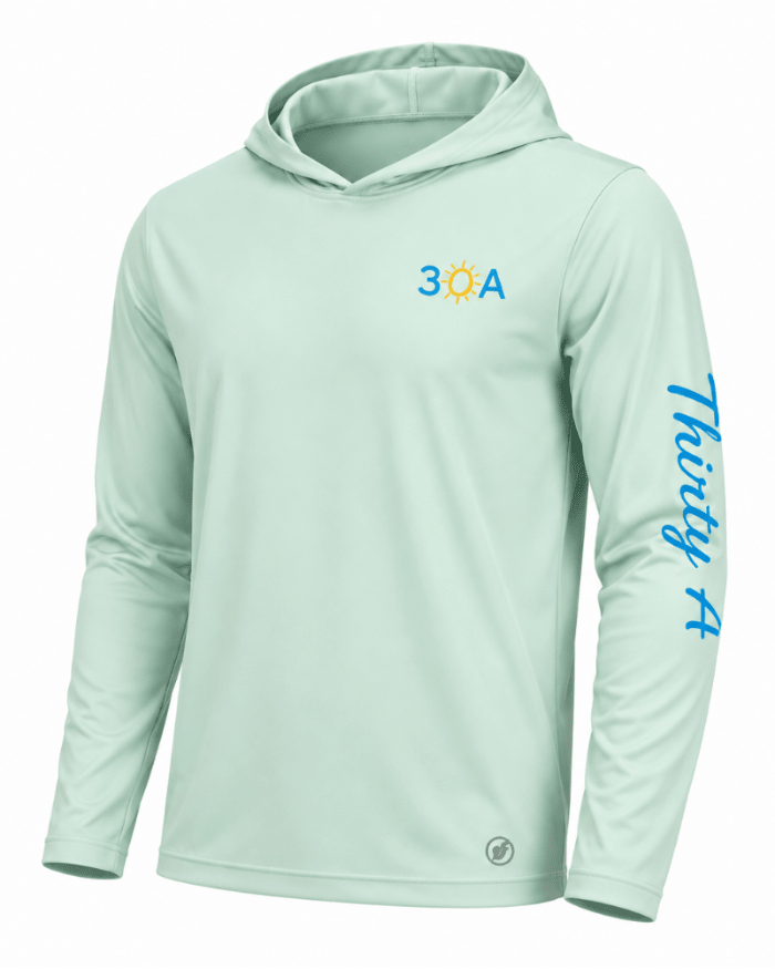 30A Logo Sundial Long Sleeve Hoodie - 30A Gear - Mens LS Performance