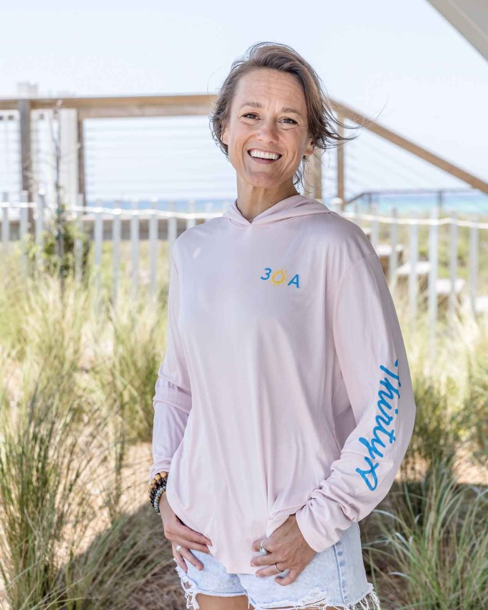 30A Logo Sundial Long Sleeve Hoodie - 30A Gear - Mens LS Performance