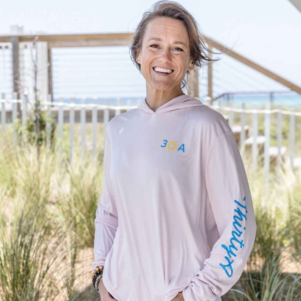 30A Logo Sundial Long Sleeve Hoodie - 30A Gear - Mens LS Performance