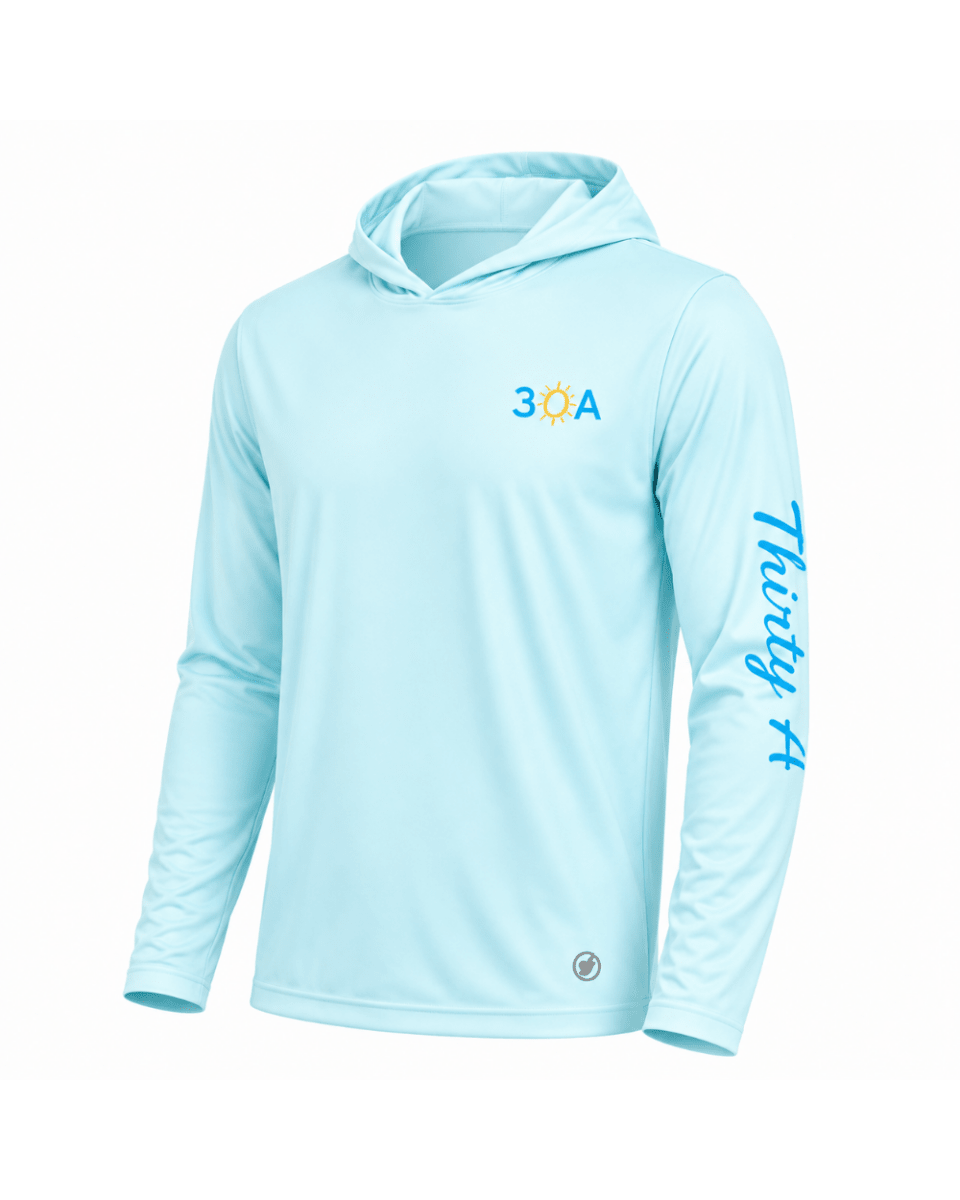 30A Logo Sundial Long Sleeve Hoodie - 30A Gear - Mens LS Performance